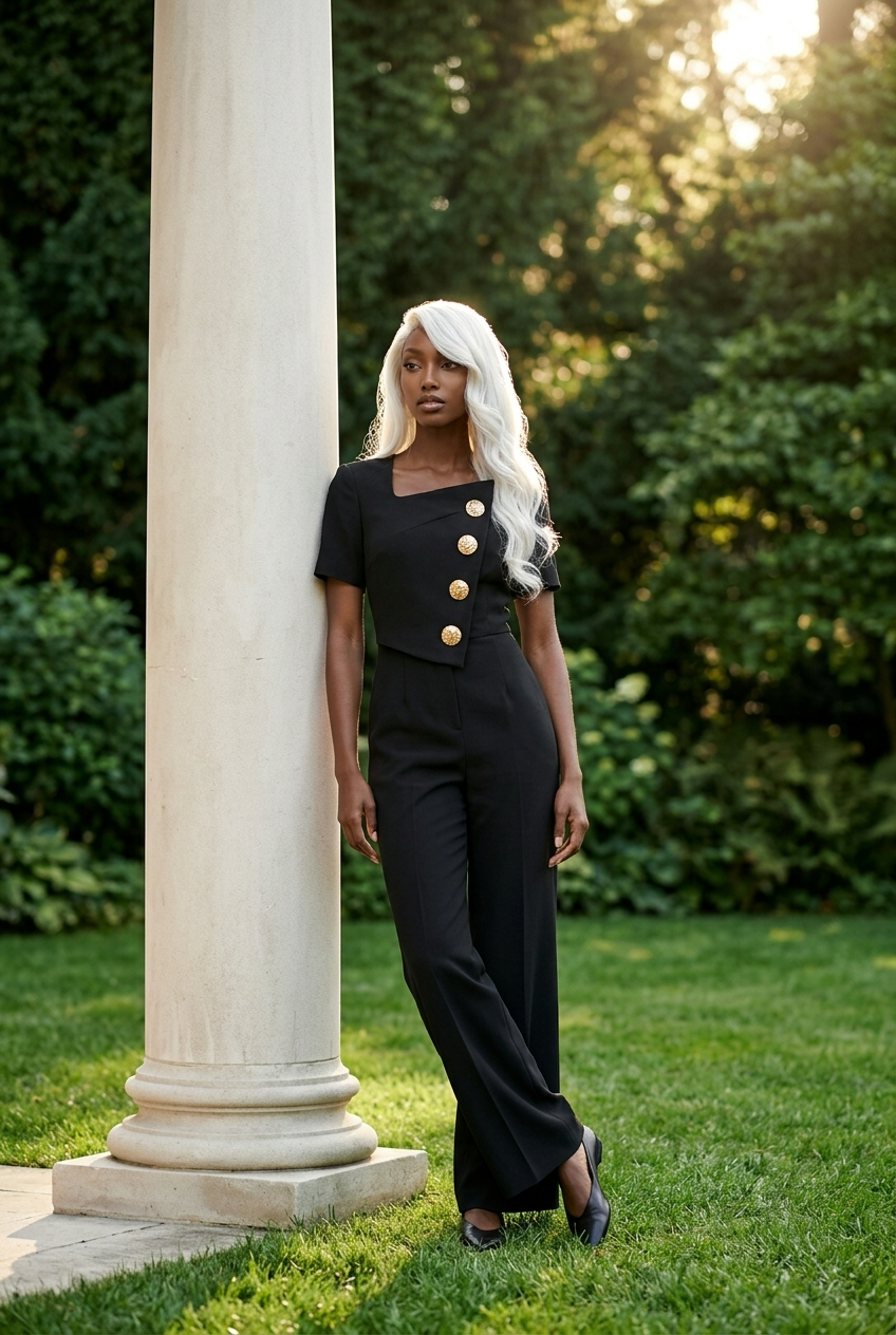 The Elevation Jumpsuit worn outdoors