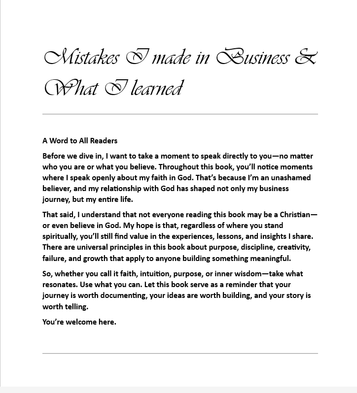 Mistakes I Made In Business And What I Learned
