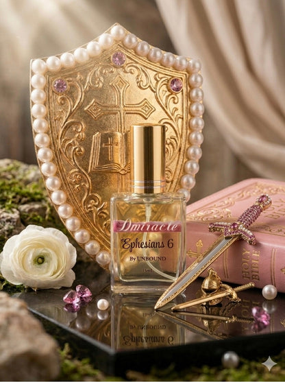 Ephesians 6 Fragrance by DMIRACLE with gold shield and Bible